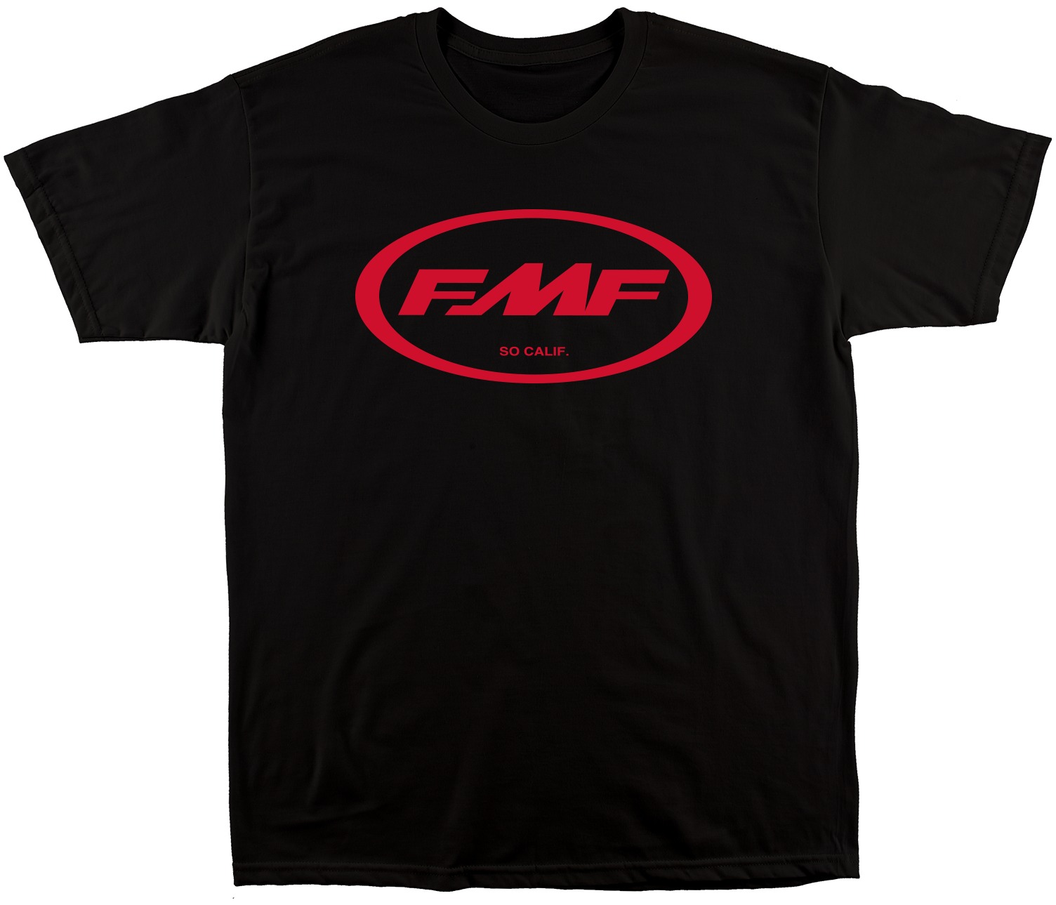 Streetwear Brand Red Logo - 赤いロゴの「FACTORY CLASSIC DON FMF」レーシングオフロードバイク用エキゾーストブランドのグラフィックTシャツ。綿素材、男女兼用、ストリートウェア。