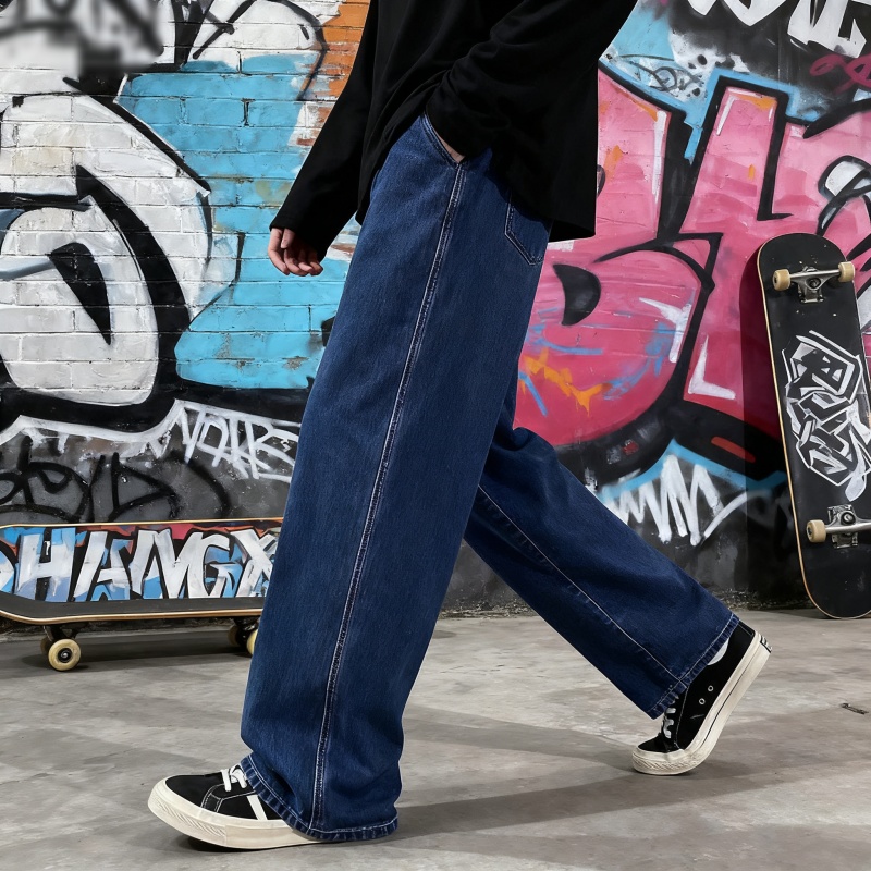 Streetwear Brand Denim - 2025年新作 ストリートウェア ルーズジーンズ メンズ 韓国風 ファッション