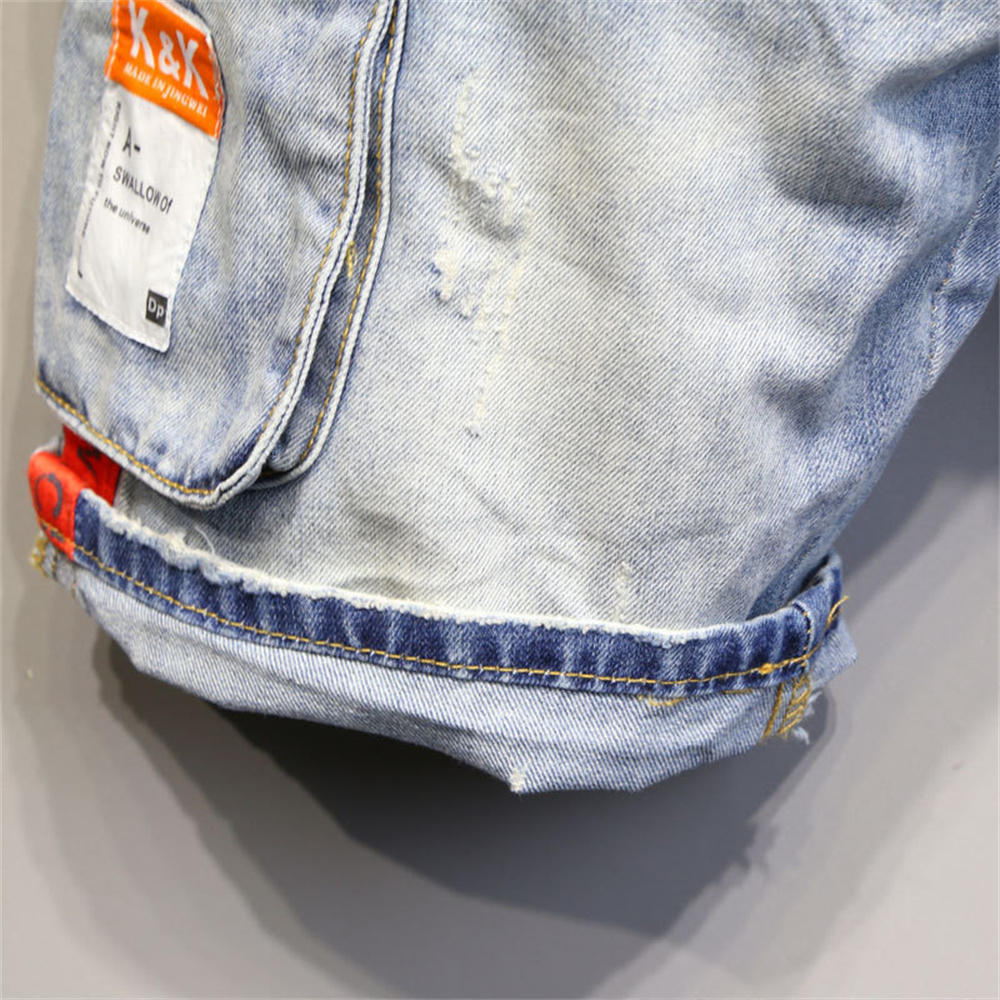 ファッションブランド メンズジーンズショートパンツ ホール  - Streetwear Brand Denim のレビューと価格