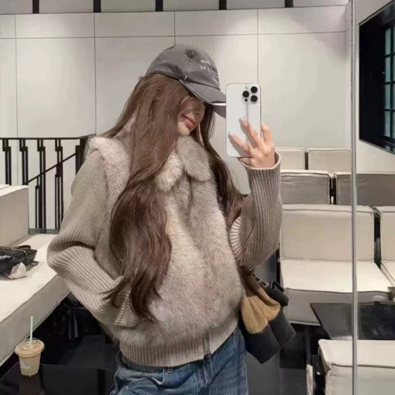 冬用フェイクファージャケット、女性向け、ファーのパッチワーク - Streetwear Brand Clothing のレビューと価格