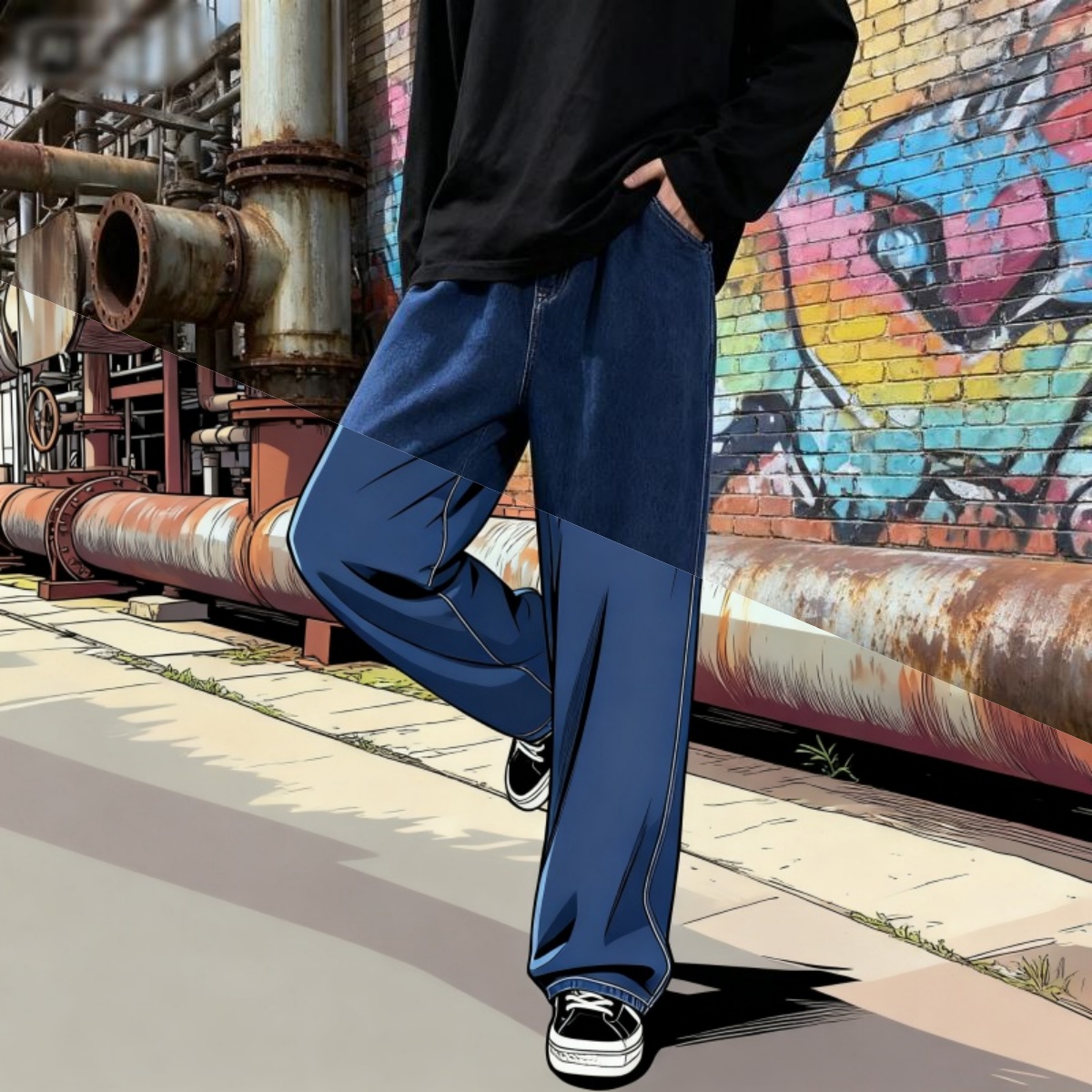 韓国スタイルストリートウェア新ファッションだぶだぶカジュアル - Streetwear Brand Denim のレビューと価格