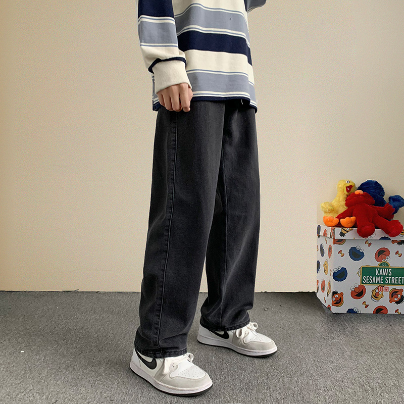 新しいストリートだぶだぶのジーンズ男性韓国のファッションルー - Streetwear Brand Denim のレビューと価格
