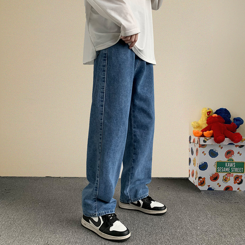 新しいストリートだぶだぶのジーンズ男性韓国のファッションルー - Streetwear Brand Denim のレビューと価格